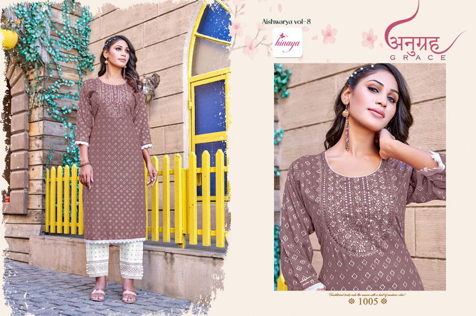 Aishwarya Vol 8 By Hinaya Kurti With Bottom Catalog